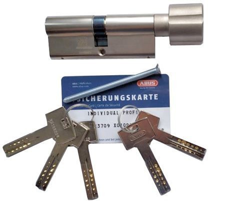 Механизм цилиндровый Abus X12R (Абус) 100мм (30*70) никель, кл/вертушка